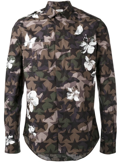 Valentino Camustar And Floral Print Shirt