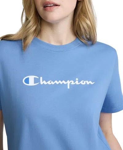 Champion Classic T-shirt, Script Logo In Blue
