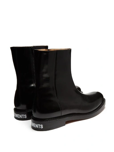 Vetements X Church's Logo Leather Ankle Boots In Black | ModeSens