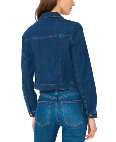 Cece Denim Embellished Jacket In Blue