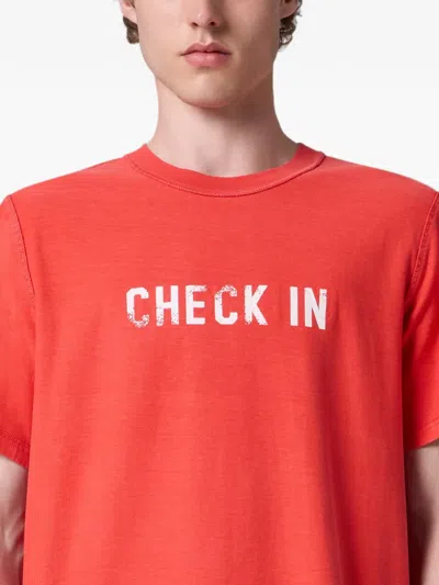 Msgm Slogan-print T-shirt In Orange