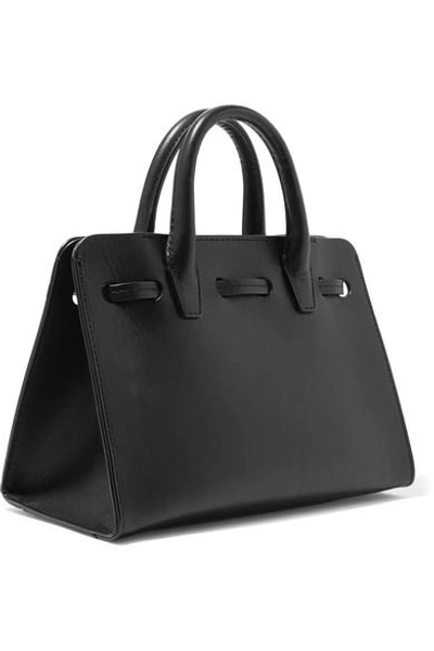 Shop Mansur Gavriel Sun Mini Mini Leather Tote In Black