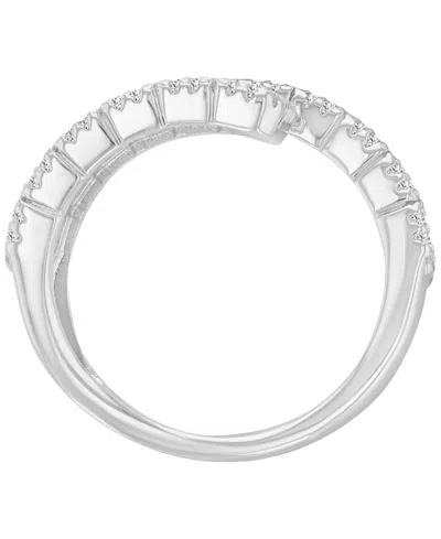 Macy's Silver-plated Emerald Open Adjustable Ring In Metallic
