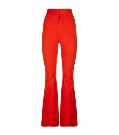 Givenchy Flared Crepe Trousers In Red