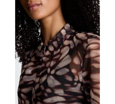 Kenneth Cole Front Button Shirt In Brown