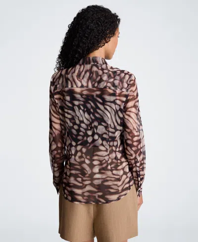 Kenneth Cole Front Button Shirt In Brown