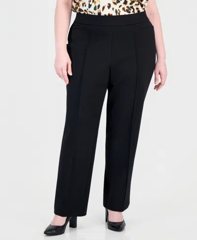 Kasper Plus Size Audrey Pull-on Bootcut Pants In Black