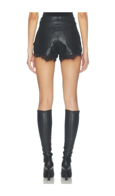Blanknyc Women's High-rise Lace Trim Shorts In Black