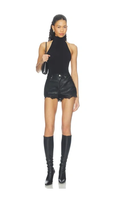 Blanknyc Women's High-rise Lace Trim Shorts In Black