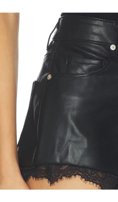 Blanknyc Women's High-rise Lace Trim Shorts In Black