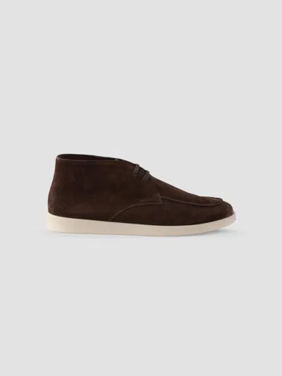 Prada Suede Chukka Boots In Brown