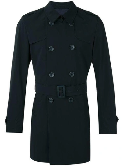 Shop Herno Classic Trench Coat In Blue