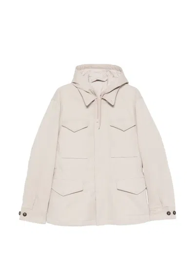 Eleventy Hooded Multi-pocket Jacket In Neutral