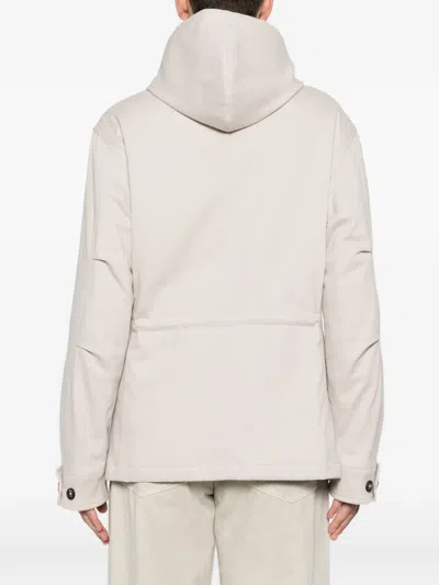Eleventy Hooded Multi-pocket Jacket In Neutral