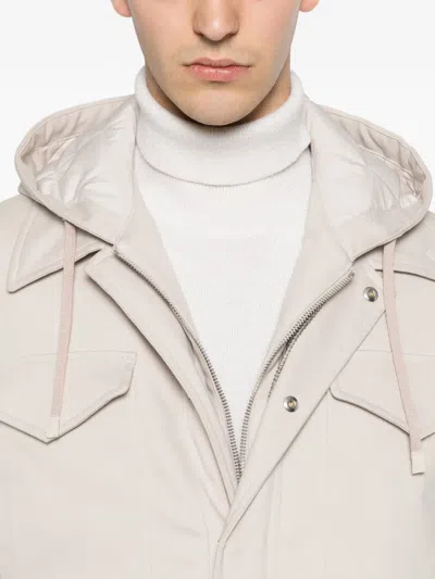 Eleventy Hooded Multi-pocket Jacket In Neutral