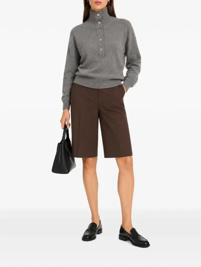 Seventy Button-fastening High-neck Sweater In Gray