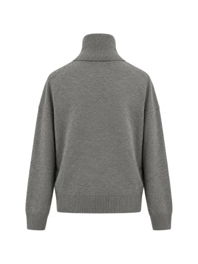 Seventy Button-fastening High-neck Sweater In Gray