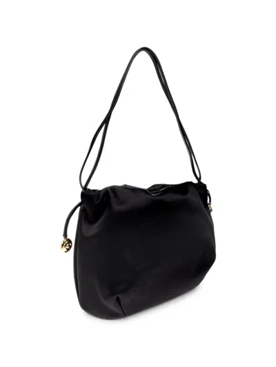 Liffner Satin Drawstring Shoulder Bag In Black