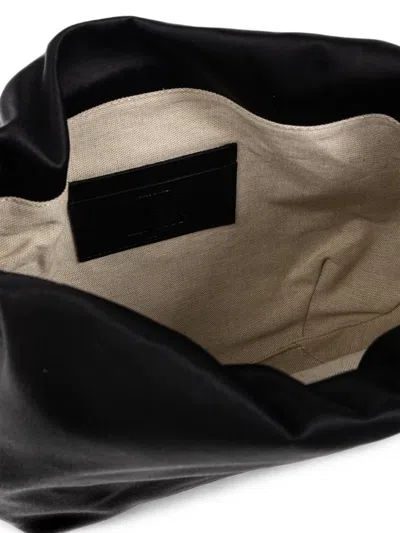 Liffner Satin Drawstring Shoulder Bag In Black