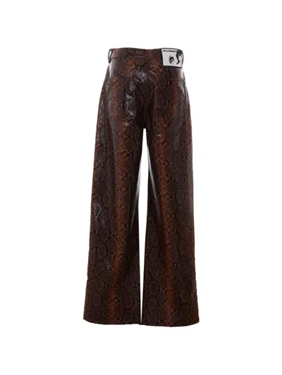 Des_phemmes Python-print Trousers In Brown
