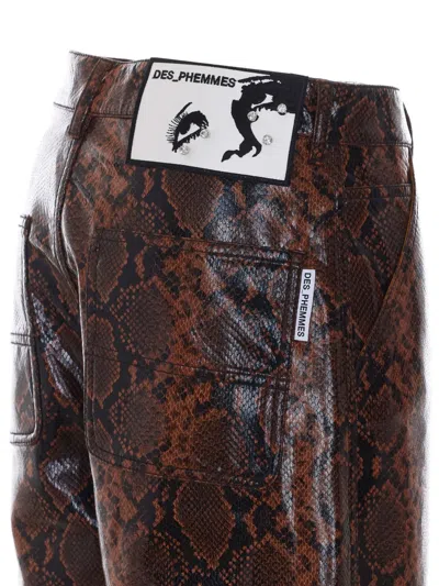 Des_phemmes Python-print Trousers In Brown