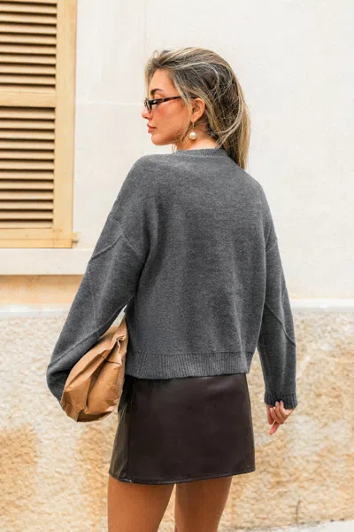 Cupshe Side Note Grey Sweater In Gray