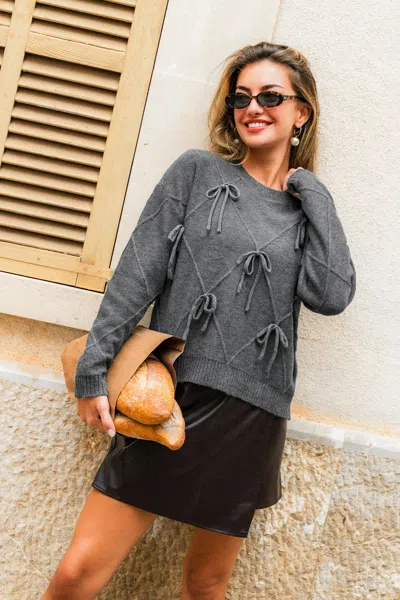 Cupshe Side Note Grey Sweater In Gray