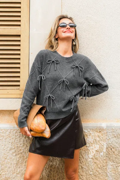 Cupshe Side Note Grey Sweater In Gray