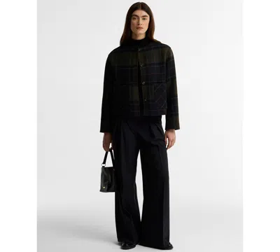 Barbour Marlow Wool Blend Overshirt Jacket In Black