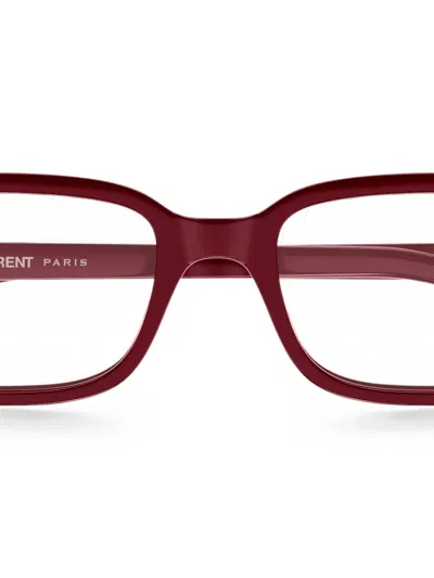 Saint Laurent Rectangle-frame Glasses In Red