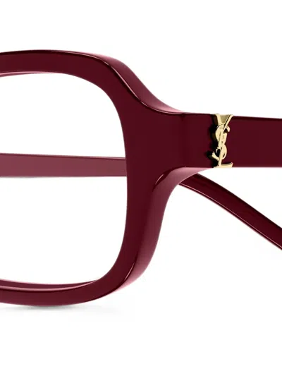 Saint Laurent Rectangle-frame Glasses In Red