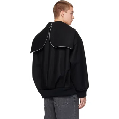Simone Rocha Black Oversized Split Hood Jacket In Black
