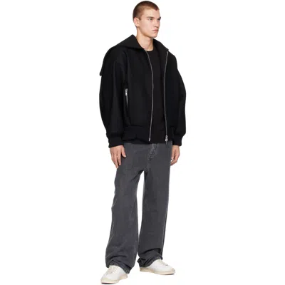 Simone Rocha Black Oversized Split Hood Jacket In Black