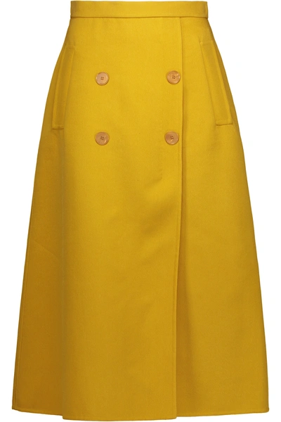Rochas Button-detailed Crepe Skirt