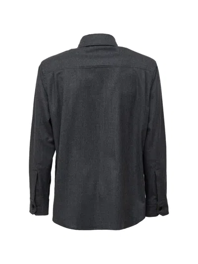 Caruso Button-up Flap-pocket Overshirt In Multi