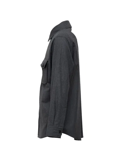 Caruso Button-up Flap-pocket Overshirt In Multi