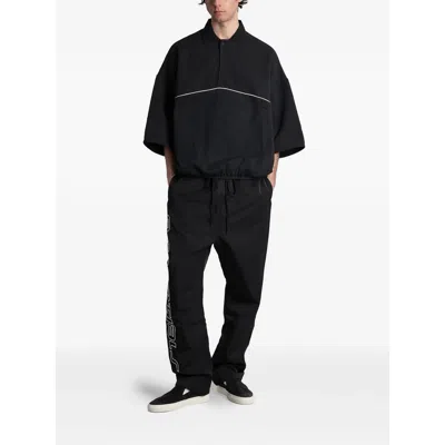 Essentials Piped Polo-style Sweatshirt In Black