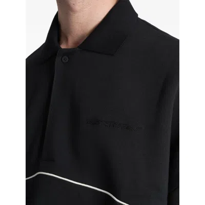 Essentials Piped Polo-style Sweatshirt In Black