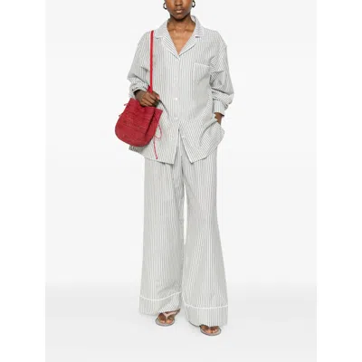 Riviera® Striped-pattern Pants In Gray