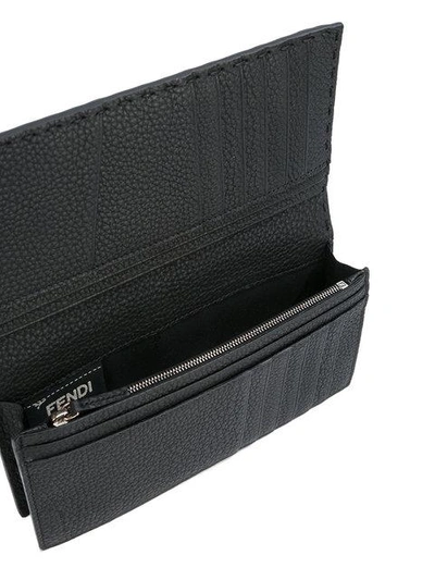 Shop Fendi Selleria Continental Wallet In Black