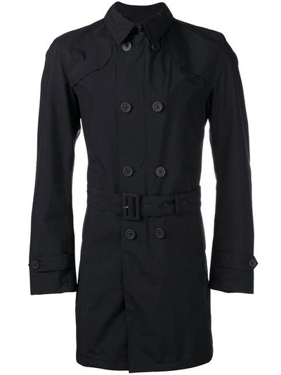 Shop Herno Slim-fit Trench Coat - Blue