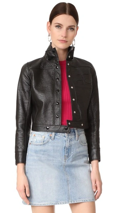 Courrèges Cropped Jacket In Black