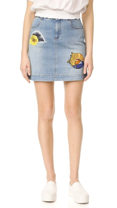 Shop Stella Mccartney Denim Skirt In Classic Blue