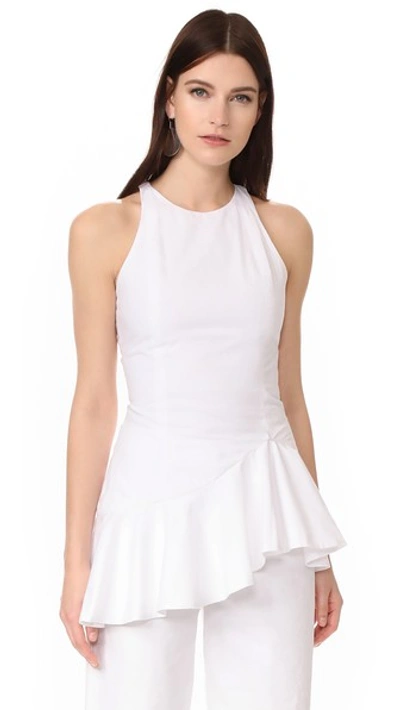 Paper London Double Peplum Glory Top In White