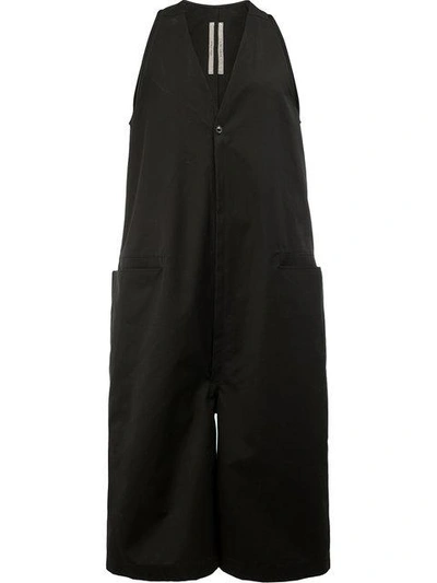 Shop Rick Owens Cropped Sleeveless Jumpsuit In Black