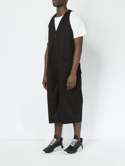 Shop Rick Owens Cropped Sleeveless Jumpsuit In Black