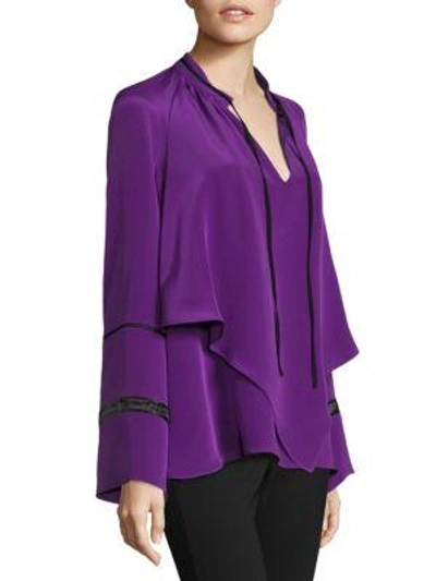 Shop Derek Lam Silk Handkerchief Blouse In Amethyst