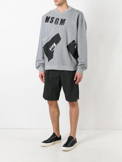 Shop Msgm Printed Sweatshirt