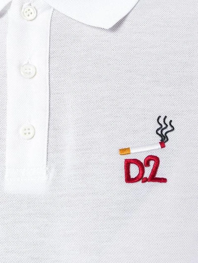 Shop Dsquared2 Cigarette Logo Polo Shirt - White