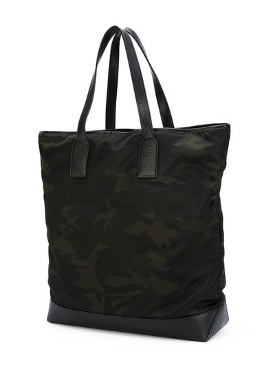 Shop Saint Laurent Camouflage Holdall Bag - Black